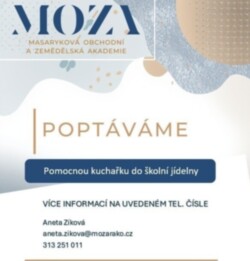 MOZA nabízí pozici pomocné kuchařky